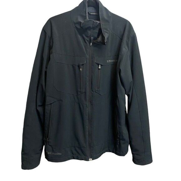 Columbia Titanium Interchange Mens black zip up Ski Winter Jacket Size L - Picture 1 of 11